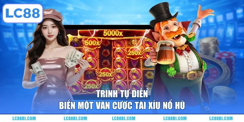 Trình tự diễn biến một ván cược Tài xỉu nổ hũ